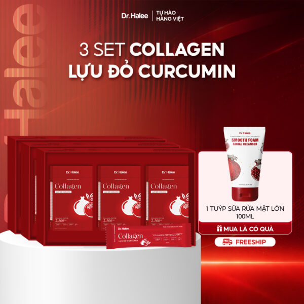 Combo 3 Set Collagen Lựu Đỏ Curcumin - Liệu trình 3 tháng