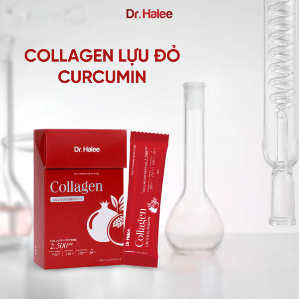 Collagen Lựu đỏ Curcumin Dr.Halee - Hộp 10 gói x 15ml