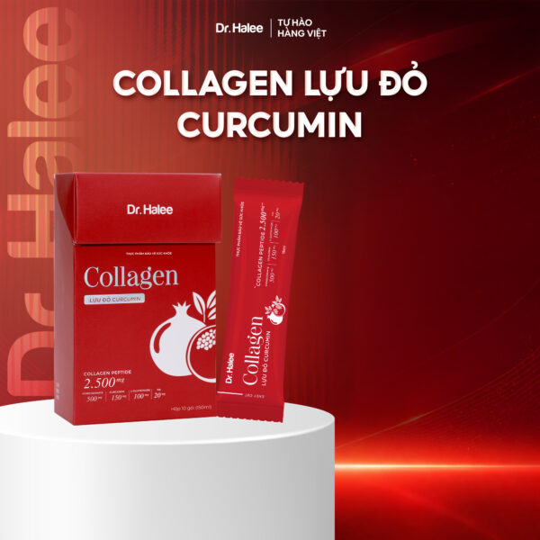 Collagen Lựu đỏ Curcumin - Hộp 10 gói x 15ml