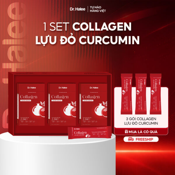 TPBVSK Collagen Lựu đỏ Curcumin - Set 3 Hộp 30 gói