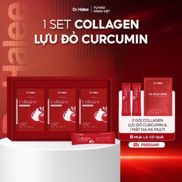 TPBVSK Collagen Lựu đỏ Curcumin - Set 3 Hộp 30 gói
