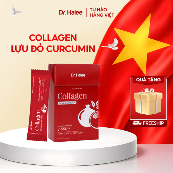Collagen Lựu đỏ Curcumin - Hộp 10 gói x 15ml