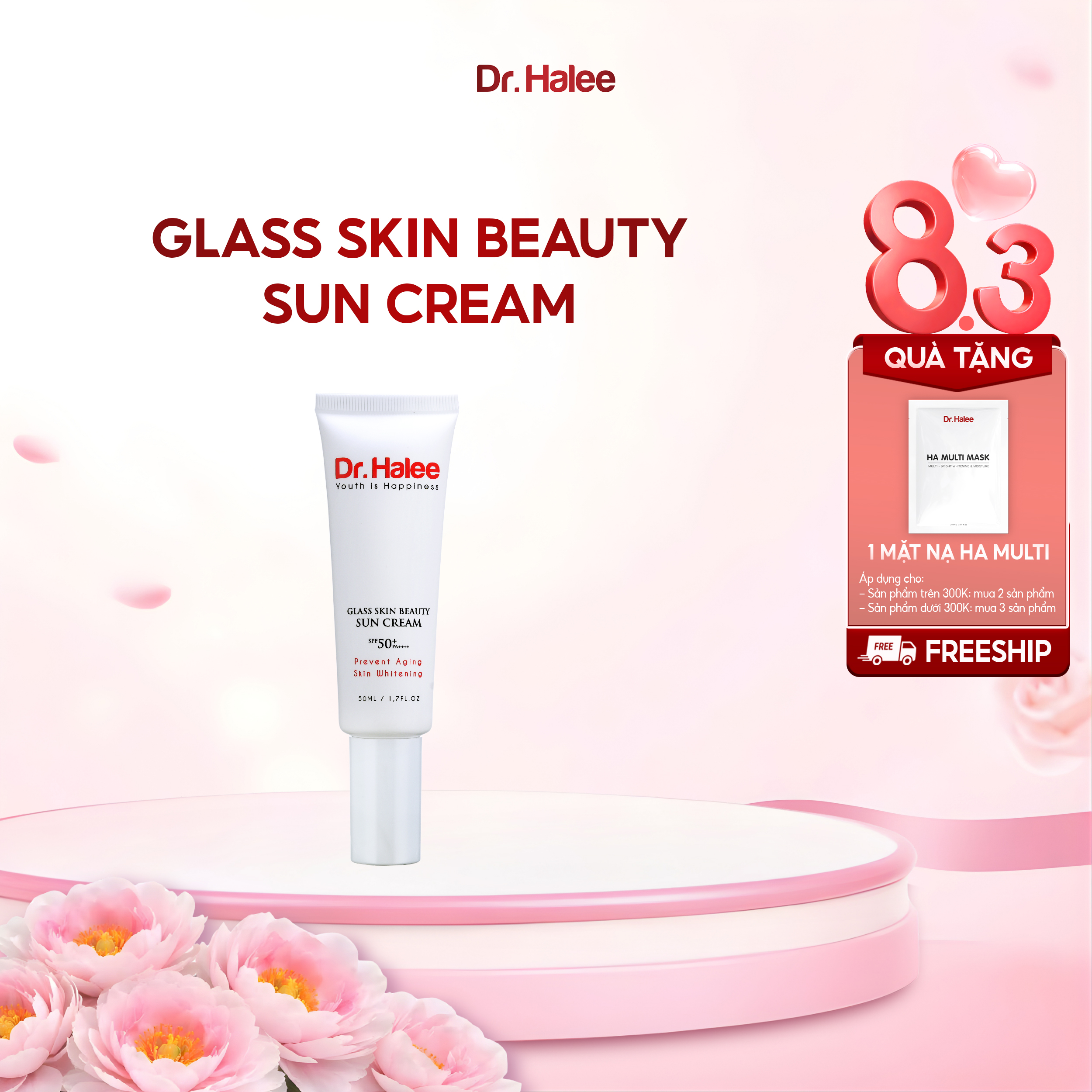 Kem chống nắng Glass Skin Beauty Sun Cream Dr.Halee
