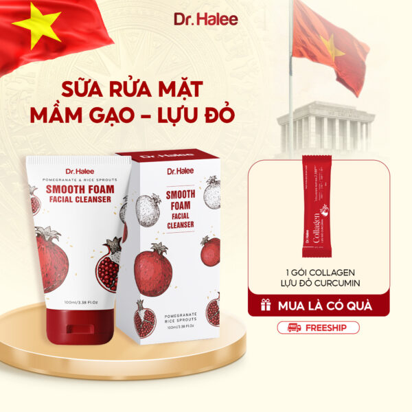 SMOOTH FOAM FACIAL CLEANSER - Sữa Rửa Mặt Bọt Mịn Lựu Đỏ Mầm Gạo