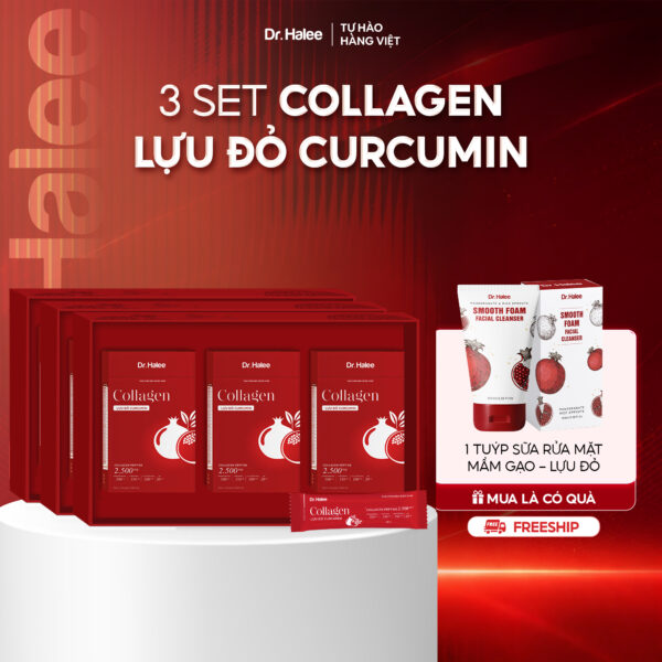 Combo 3 Set Collagen Lựu Đỏ Curcumin - Liệu trình 3 tháng