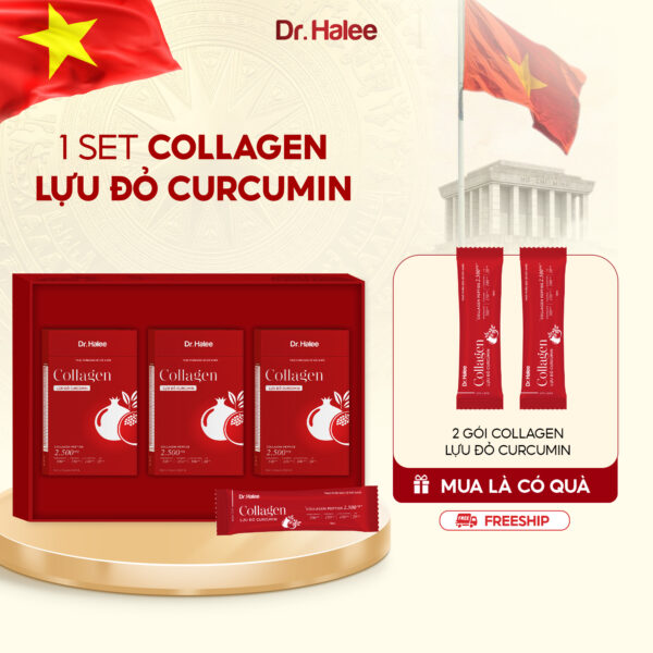 TPBVSK Collagen Lựu đỏ Curcumin - Set 3 Hộp x 10 gói (30 gói)