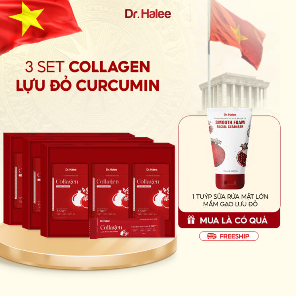Combo 3 Set Collagen Lựu Đỏ Curcumin - Liệu trình 3 tháng