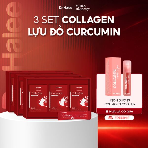 Combo 3 Set Collagen Lựu Đỏ Curcumin - Liệu trình 3 tháng
