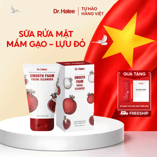 SMOOTH FOAM FACIAL CLEANSER - Sữa Rửa Mặt Bọt Mịn Lựu Đỏ Mầm Gạo